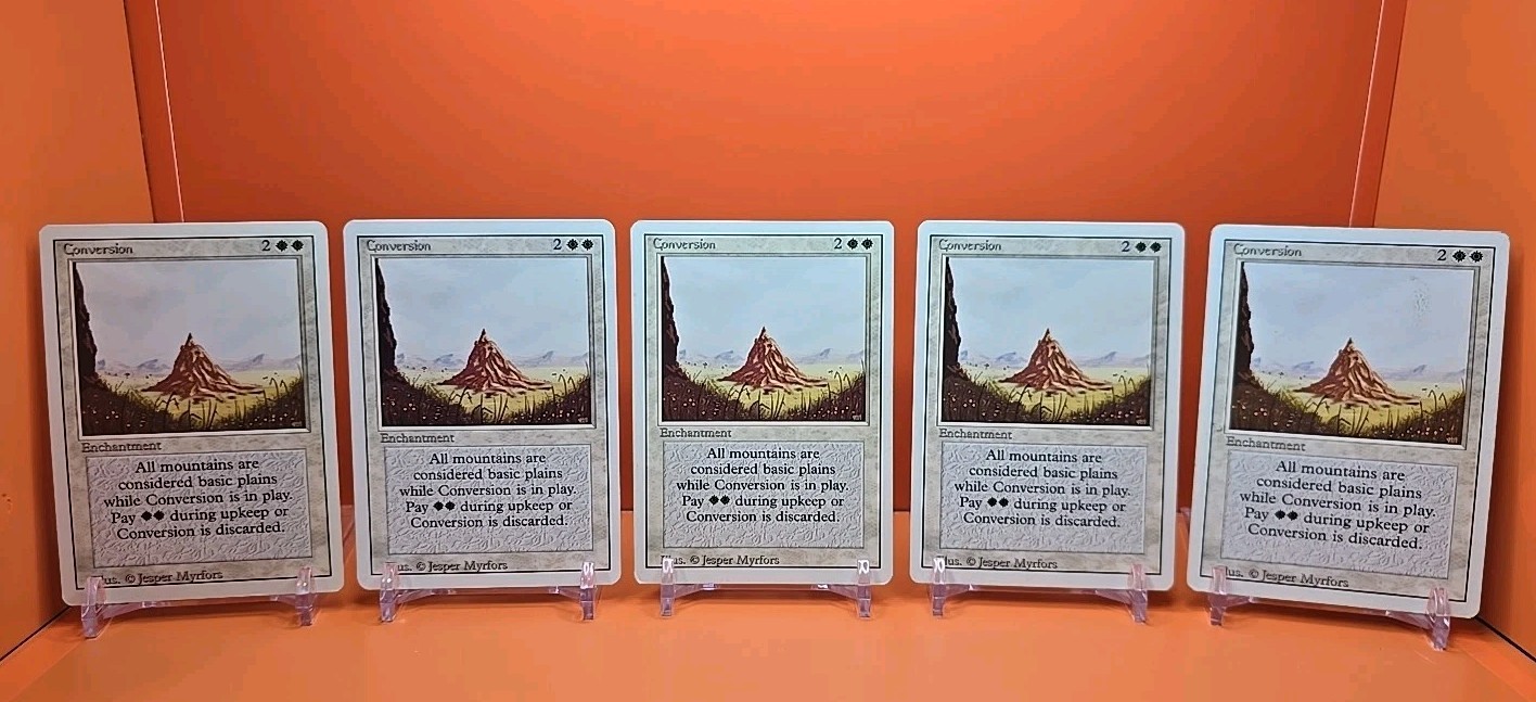 ⚪️⚪️⚪️ (5) 1994 MAGIC The Gathering CONVERSION REVISED 3RD EDITION PLAYED ⚪️⚪️⚪️