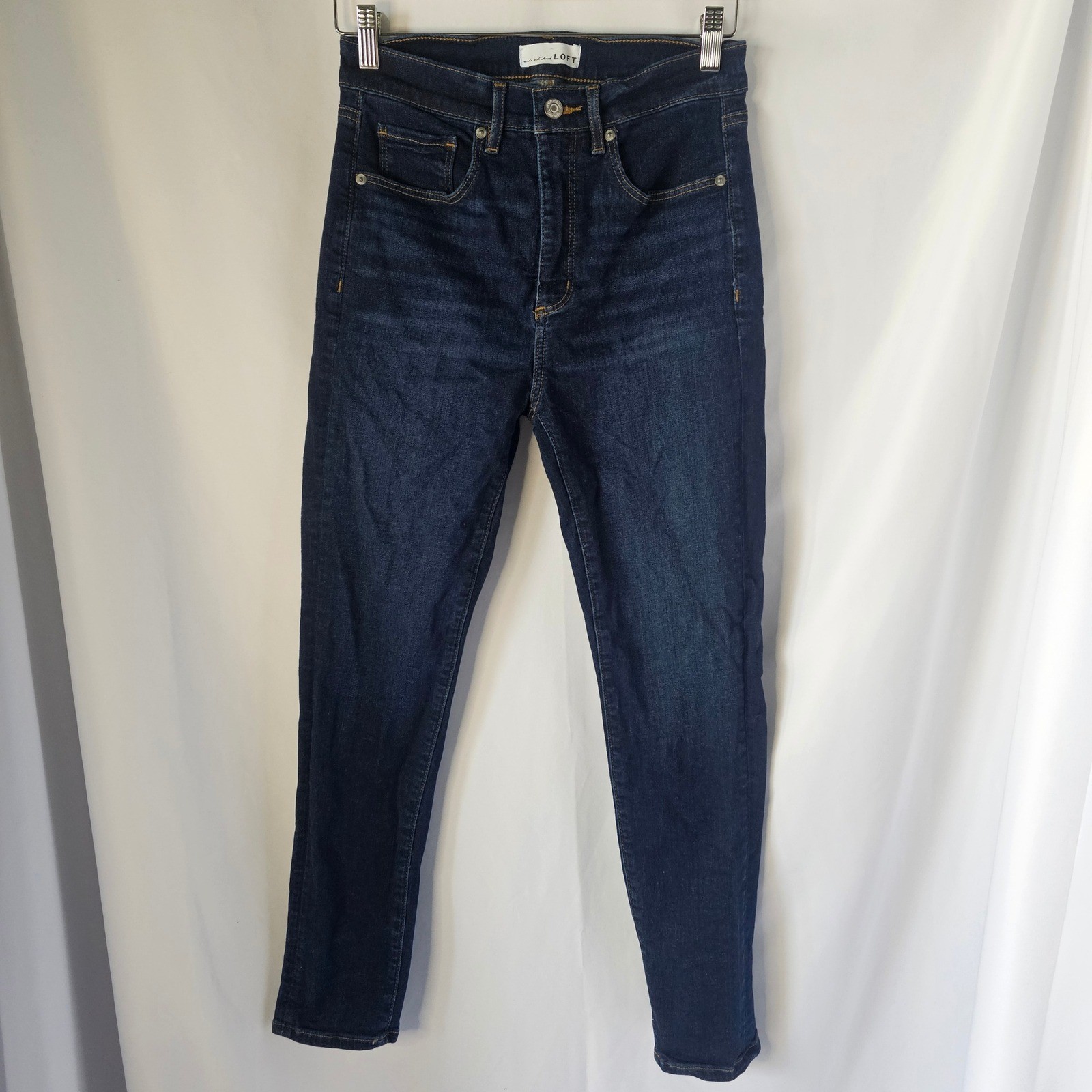 LOFT The Skinny Jeans Size 4 27 Dark Wash High Rise Classic Skinny Denim