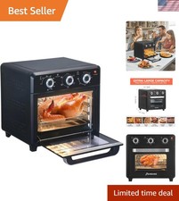 Sleek 6-in-1 Stainless Steel Air Fryer Oven with Timer - 21QT of Cooking Delight