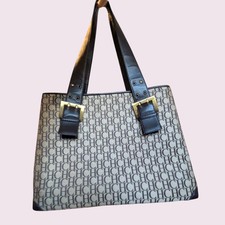 Carolina Herrera CH Monogram Tote Bag Canvas Shoulder Bag Designer