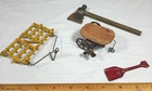 Vtg Toy Lot w/Cast Iron Harrow Drag Arcade? Germany Wind Up Cart Broad Axe