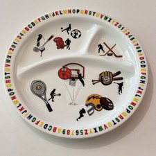 VTG Child s Sport Divided Melamine Plate Tennis Hockey Football Kid s Dinner
