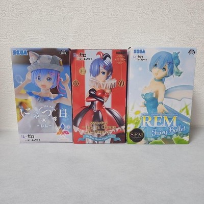 Rem Figure Set 3pc Re Zero Re:Zero Anime Figures Collection Official