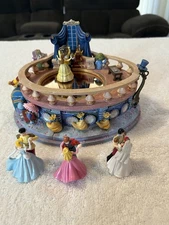 Rare Disney Beauty and the Beast Dancing Music Box 1991 Wonderland Co *READ*