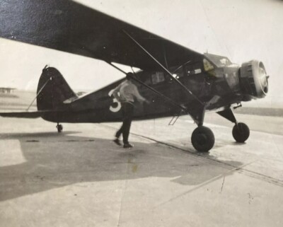 1940s Airport Airplane Taking Off Man Entering Aircraft Original Old Photo P13m8