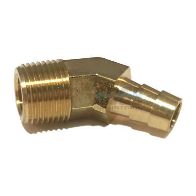 3/8 HOSE BARB X 3/8 MALE NPT Brass ELBOW 45 DEGREE Pipe Fitting Thread Gas Fuel