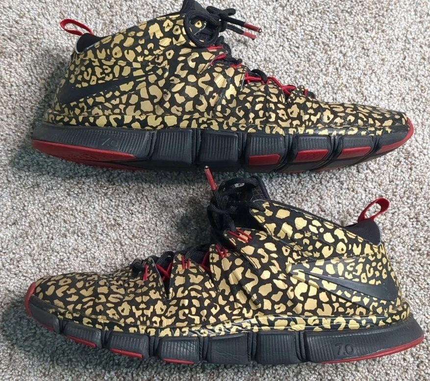 Nike Free Run Trainer 7.0 Running Shoes Trail Gold Cheetah 599087
