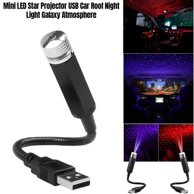 USB Auto Innenraum Dach Atmosphäre Stern Nachtlicht Lampe Projektor Licht LED
