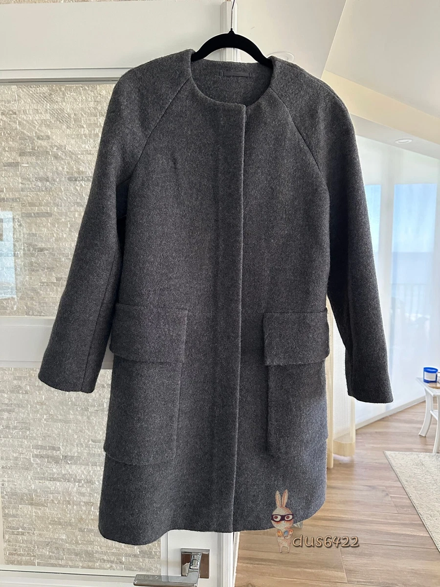 Dark grey wool coat sales
