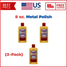 (3-PACK) Metal Polish and Shine Cleaner Brass Stainless Steel 8 Oz.