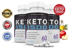 Advanced Keto 1500 Keto ACV Pills 1275MG New Improved Formula 3 Pack