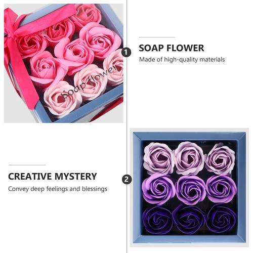 2 Boxes Gradient Rose Geschenkbox Seife Rosenstrauß Seifenblumenstrauß - Bild 5 von 12