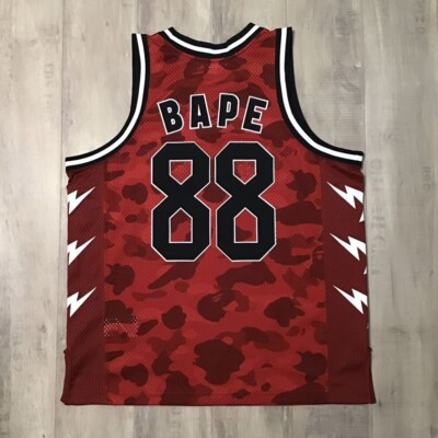 BAPE STA Red camo basketball tank top A Bathing Ape Size L | eBay