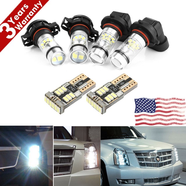 4pcs LED Fog Light Bulbs DRL for Cadillac Escalade 0714 5202 H10
