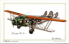 1928 Boeing 80A- 1974 Aviation Postcard - Roy Anderson Art - Collectors Series