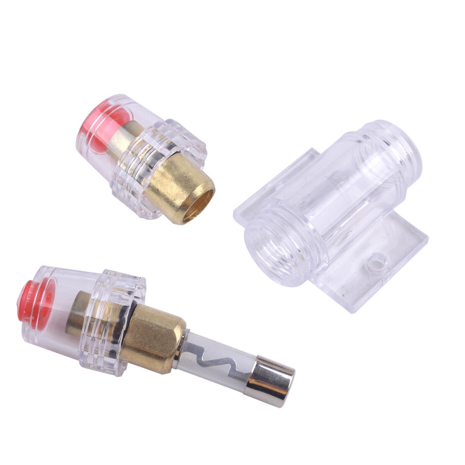 Car Auto Stereo Audio AGU Fuse Box Holder 8 Gauge Wire + 4X 60A Amp