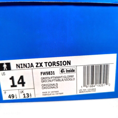 Size 14 - Ninja x adidas ZX Torsion Time In - Glory Purple for