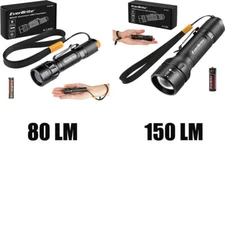 EverBrite 80LM/150LM Super LED Flashlights 3 Lighting Modes Adjustable Focus NEW