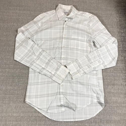 Steven Alan Shirt Mens Small Button Up White Gray Plaid Preppy Casual Adult - Picture 2 of 9