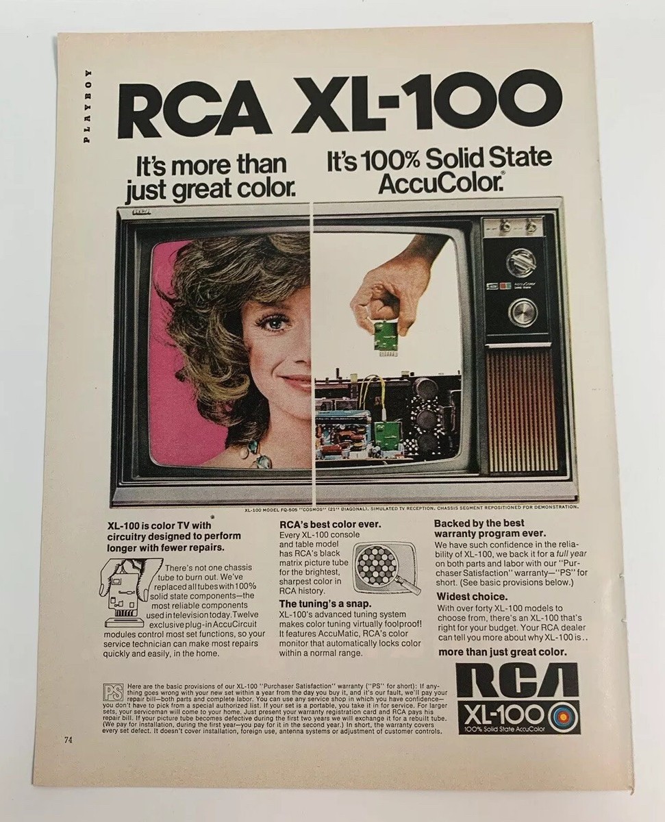 1972 RCA XL-100 Solid State AccuColor Television Set TV Color