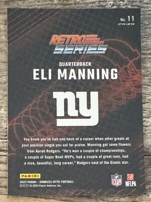 Image Eli Manning image beautiful image beautiful image beautiful image beautiful image beautiful image beautiful image beautiful image beautiful image beautiful - 2023 Donruss Optic Football Eli Manning Retro Series Silver Insert ...