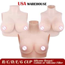 2TH GEN Fake Silicone Breast Form Half Body B/C/D/E/G Cup Transgender Crossdress