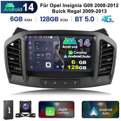 8-Kern Android 14 DAB+ Autoradio Carplay Für Opel Insignia 2008-2012 6+128G +Kam