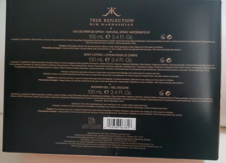 JUEGO DE 3 PIEZAS KIM KARDASHIAN TRUE REFLEX EDP SPRAY 3,4 OZ + LOCIÓN CORPORAL 3,4 OZ  Foto 3 de 4