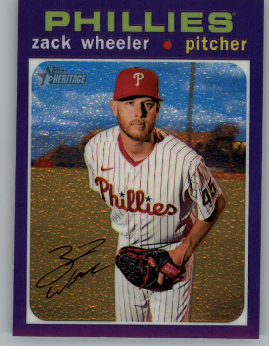 2020 Topps Heritage Chrome Purple Refractors #THC542 Zack Wheeler (ref 154415)