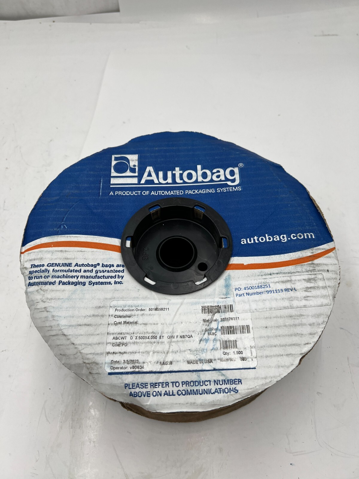 Reel of 1500 Autobag 3.5