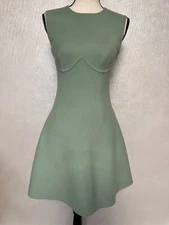 ERMANNO SCERVINO Light Green Sleeveless Fit & Flare Short Dress 42 IT/ 6 US