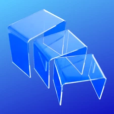 Clear Acrylic Riser 2 3 4" Stand Set Jewelry Collectible Showcase Display SALE!