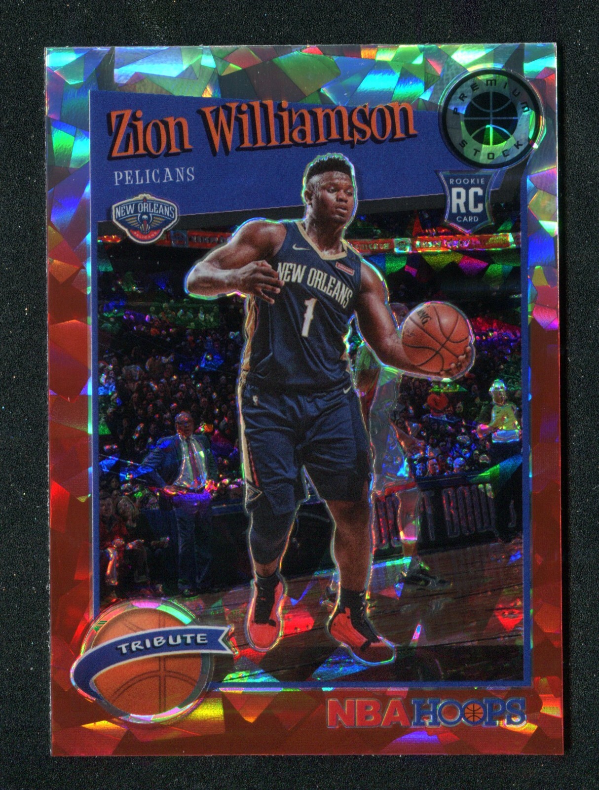 2019-20 Hoops Premium Stock Prizms Red Cracked Ice #296 Zion Williamson RC