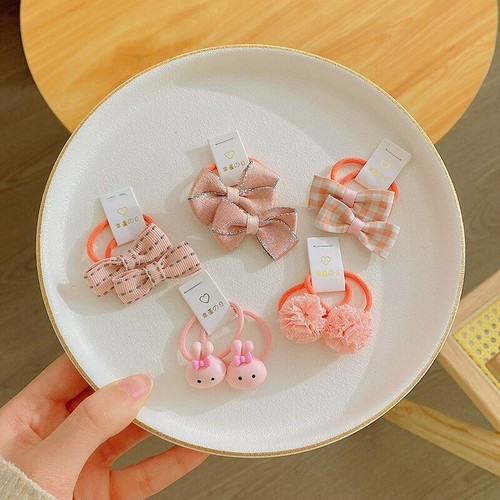 Elastic Band Set Kids Hair Accessory Girls Cute Cartoon Flower Rubber Scrunchies - Picture 36 of 67