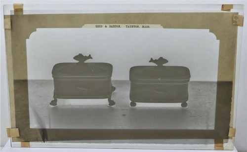 RARE Antique Reed & Barton Large Glass Plate Negative Image - Silver Boxes - Picture 2 of 3