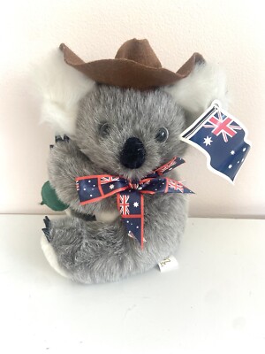 NEW C.A Australia Koala Wearing Hat Souvenir Stuffed Animal Plush Size 10''