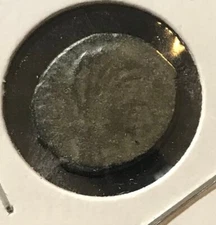 ROME 347 AD - OBV: CONSTANTINE VEILED SHROUD POSTUMUS REV: EMPEROR SITTING