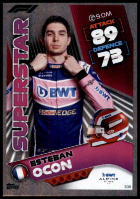 308 - Turbo Attax F1 2022 Trading Card - Renn Superstar - Esteban Ocon