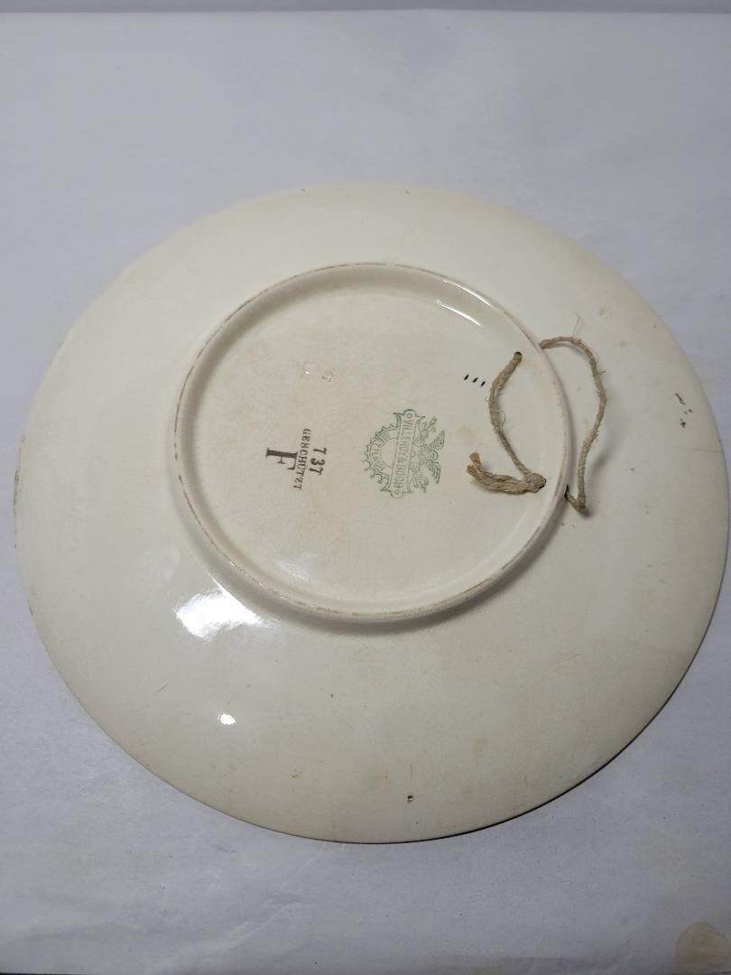 Mettlach #1044/737 Print Under Glaze Military Plate Depicting Different Branches