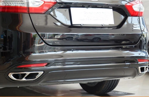 Cubierta de tubo de escape de cilindro trasero de acero 2 piezas para Ford Fusion 2013 2014 2015 2016 Foto 4 de 4