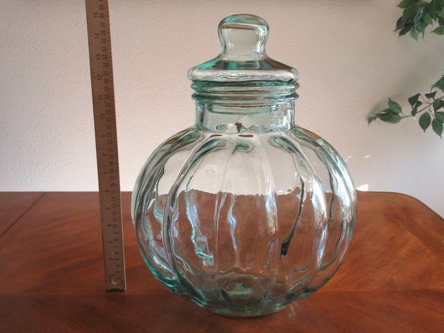 Large Apple Decor Bulging Pumpkin Shape Glass Apothecary Pasta