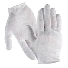 12 PR / 1 DOZ 100% COTTON LIGHTWEIGHT WHITE LISLE COIN JEWELRY INSPECTION GLOVES