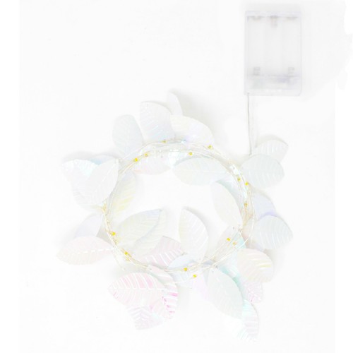 20 LED Iridescent Leaf Fairy String Curtain Lights Garden Decor Home Party Room - Picture 5 of 5