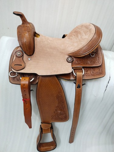 Western Leather Horse Saddle Wade Tree A Fork Premium Roping Ranch Size 14 To 18