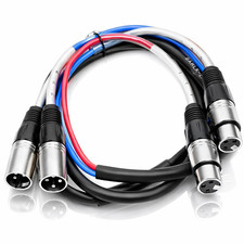SARLX 2x3 2 Channel XLR Colored Snake Cable 3 Foot