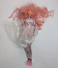 Vtg 1986 Barbie SPECTRA Lacy Spacy Doll Metallic Space Robot Original Dress