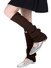 Women Rib Knitted Leg Warmers 80s Knee Length Winter Long Boot Socks Costume