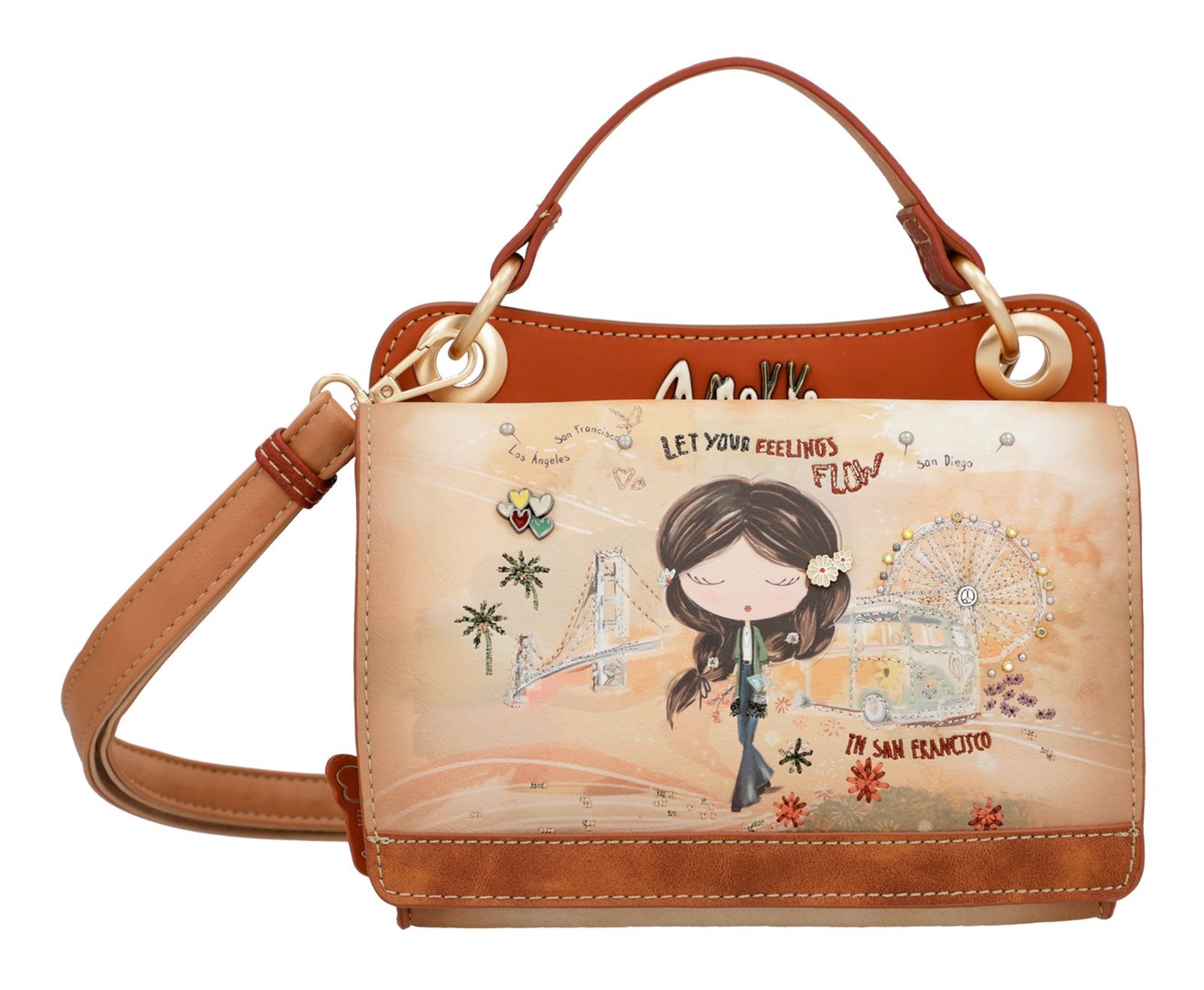Anekke cross body bag Peace & Love Mini Bag Camel