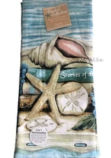 Kay Dee Coastal Kitchen Dish Towels Set of 2 Absorbent 100% Cotton 18x28"