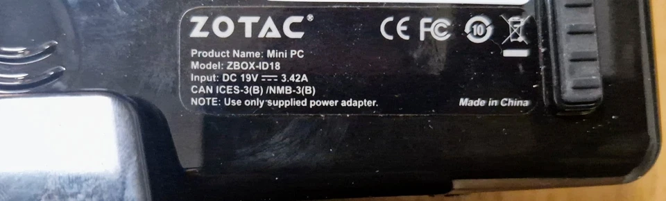 Zotac ZBox Mini Pc ID18 INTEL CPU 1007U 1.5GHz 2GB RAM 250GB WINDOWS 10 HDMI - Image 3 of 4